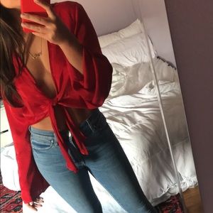UO Red Blouse